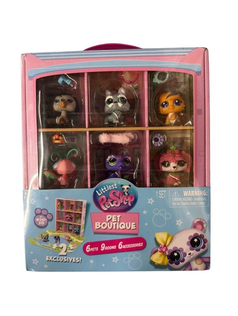 Littlest Pet Shop Pet Boutique 6 Pets 9 Rooms 6 Accessories Set 310-315 New